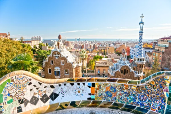Parc Guell w Barcelonie, Hiszpania